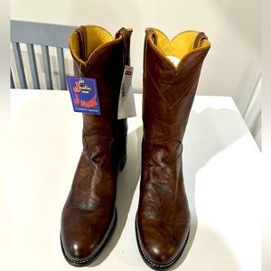 JUSTIN Chestnut Marbled Deerlite Boots (Size 10.5 D)